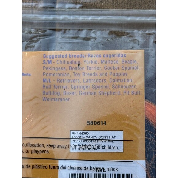 NEW Rubies Pet Shop Boutique Halloween Candy Corn With Hair Dog Costume Size M/L - Picture 4 of 5